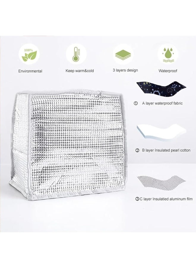 MengCat حقائب غداء منغكات للنساء، حقائب غداء معزولة للبالغين، حقيبة تبريد معزولة مقاومة للماء ومضادة للتسرب منظم غداء للرجال والبنات والأطفال للعمل والنزهات باللون الأبيض - Image 5